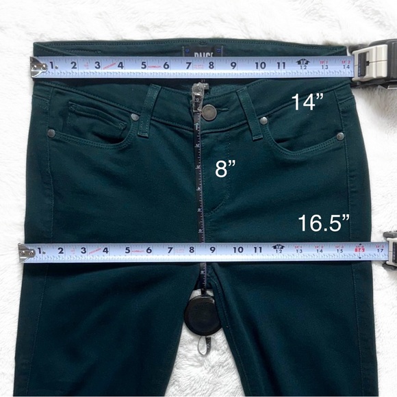 Paige Ultra Skinny Mid Rise Ankle Jeans Marine Green Size 27 - Picture 10 of 10